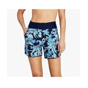 EUC LANDS' END Women's Floral Quick Dry Swim Short W/Panty 6
